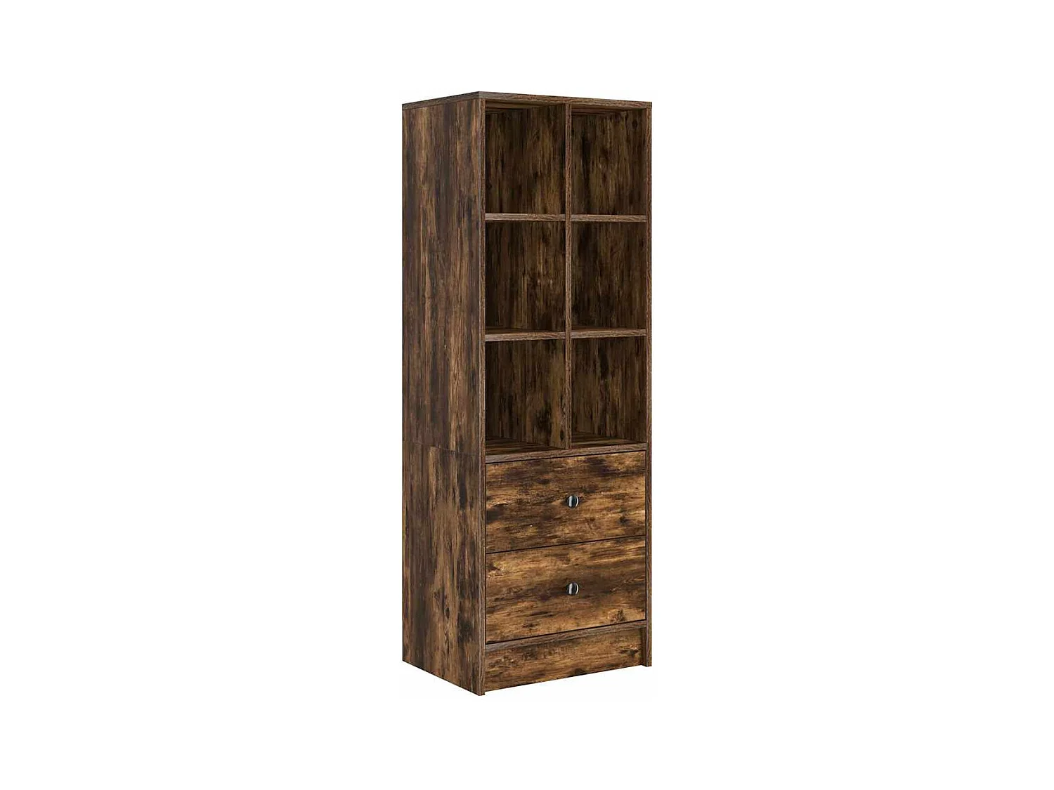 Schreibtisch mit Stauraum mit Regal 2 pcs Geräucherte Eiche