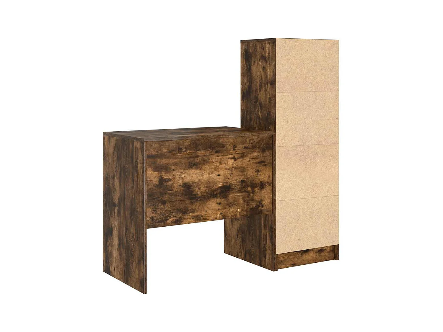 Schreibtisch mit Stauraum mit Regal 2 pcs Geräucherte Eiche