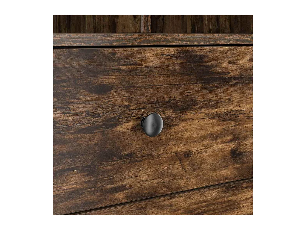 Schreibtisch mit Stauraum mit Regal 2 pcs Geräucherte Eiche
