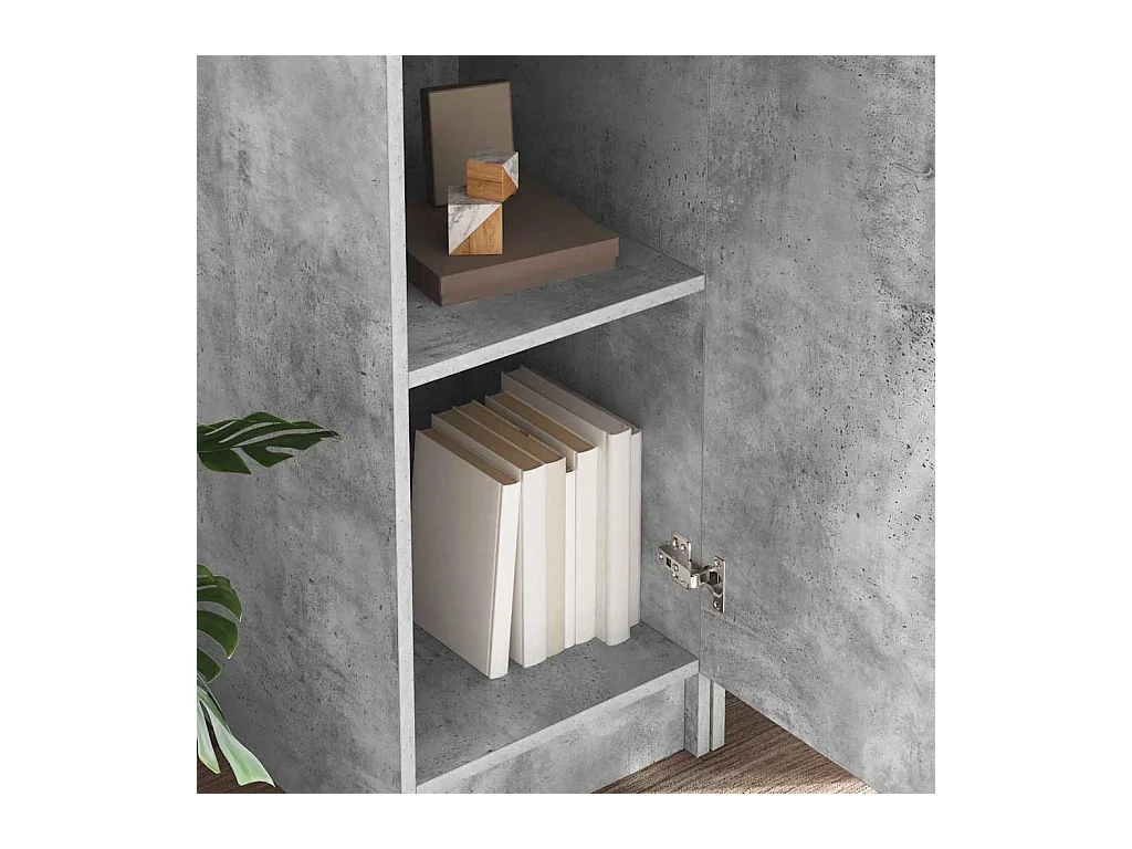 Bureau avec rangement 2 pcs Gris béton 78.5 x 37 x 154.5 cm