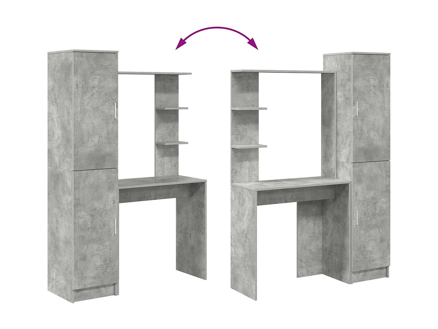 Bureau 2 pcs Gris béton