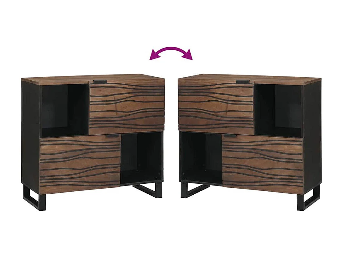 Buffet Marron 80 x 33 x 75 cm bois de manguier massif
