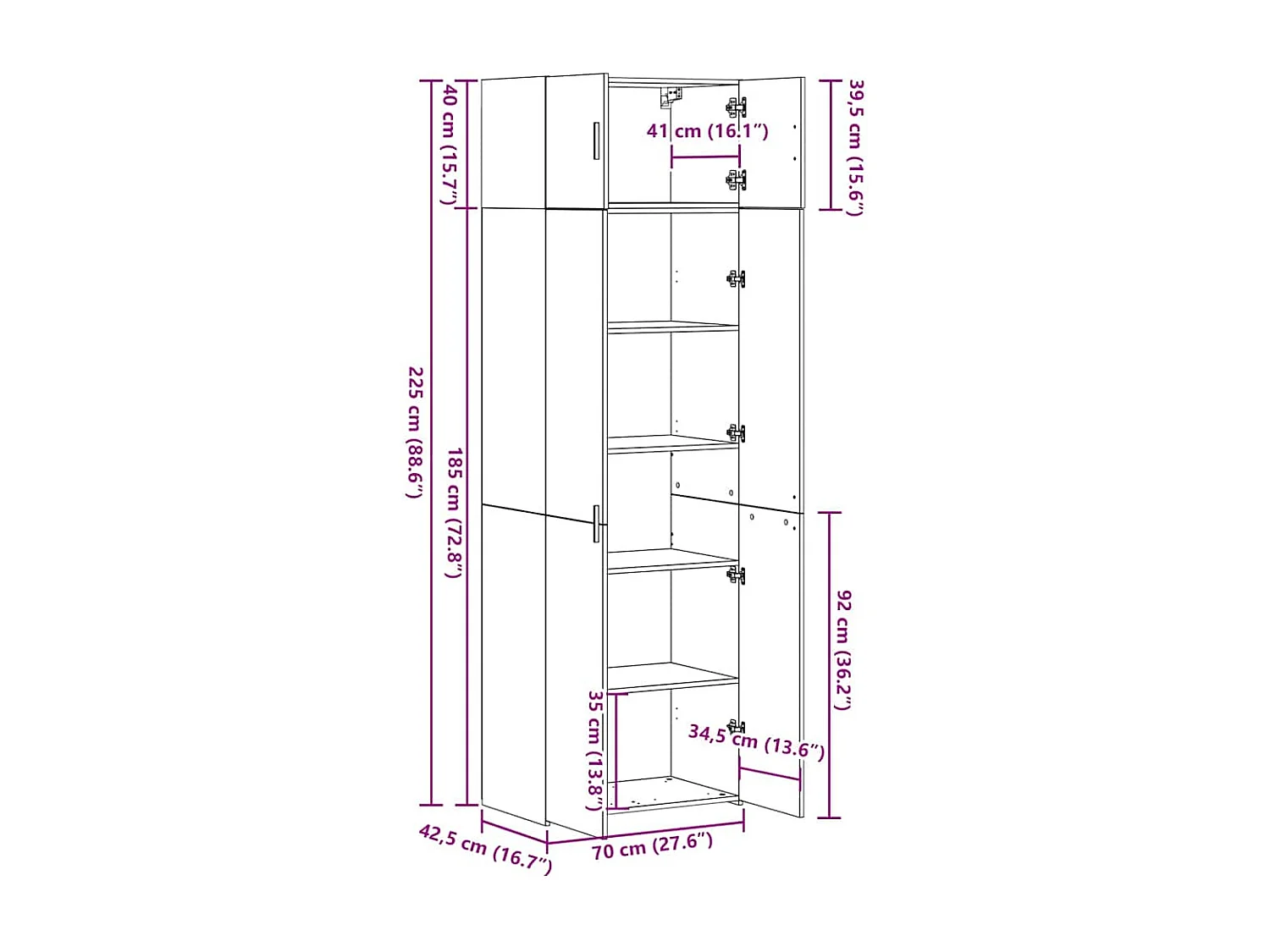 Armadio 3 pcs Legno vecchio