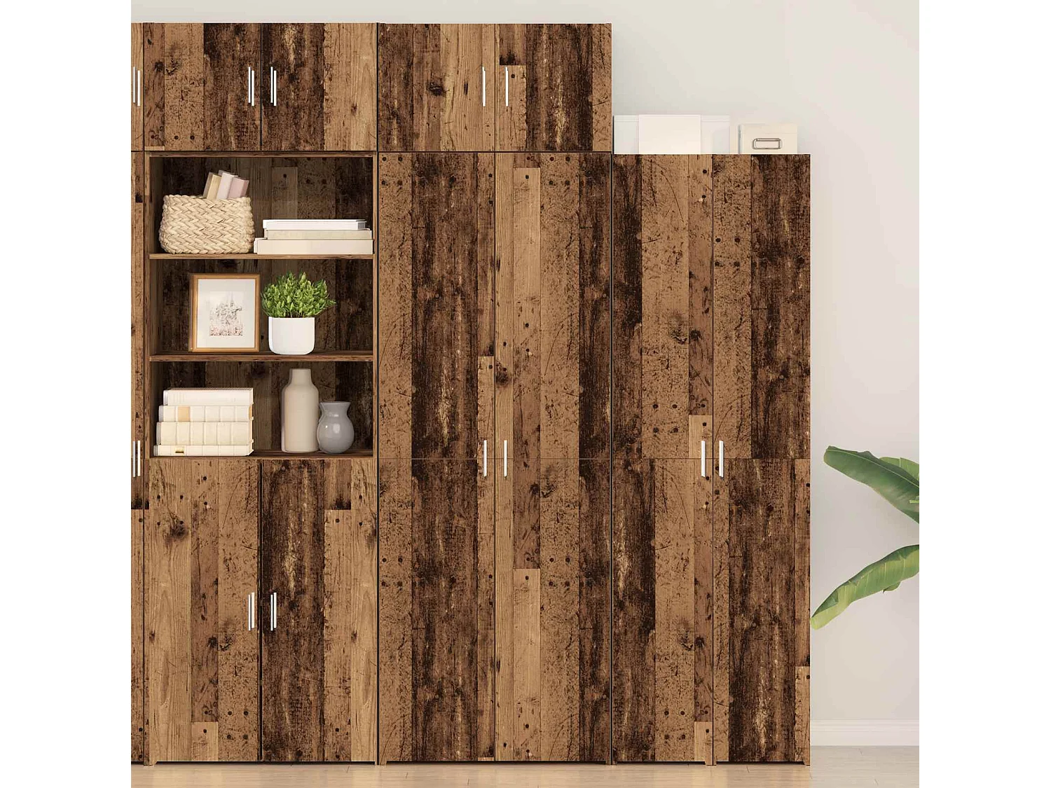 Armoire de rangement 2 pcs Bois ancien 70 x 42,5 x 225 cm