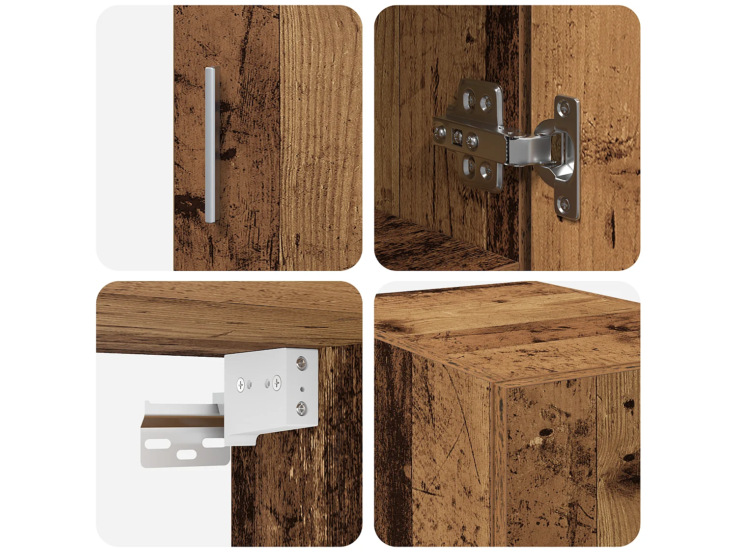 Armadio 3 pcs Legno vecchio 30 x 42,5 x 225 cm