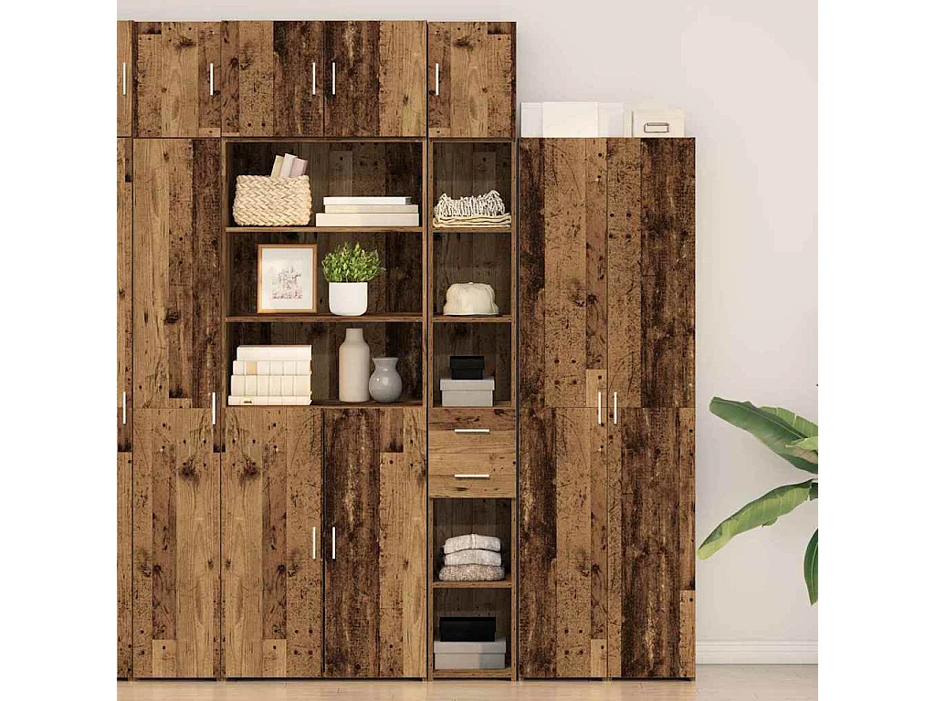 Armoire de rangement 2 pcs Bois ancien 30 x 42,5 x 225 cm