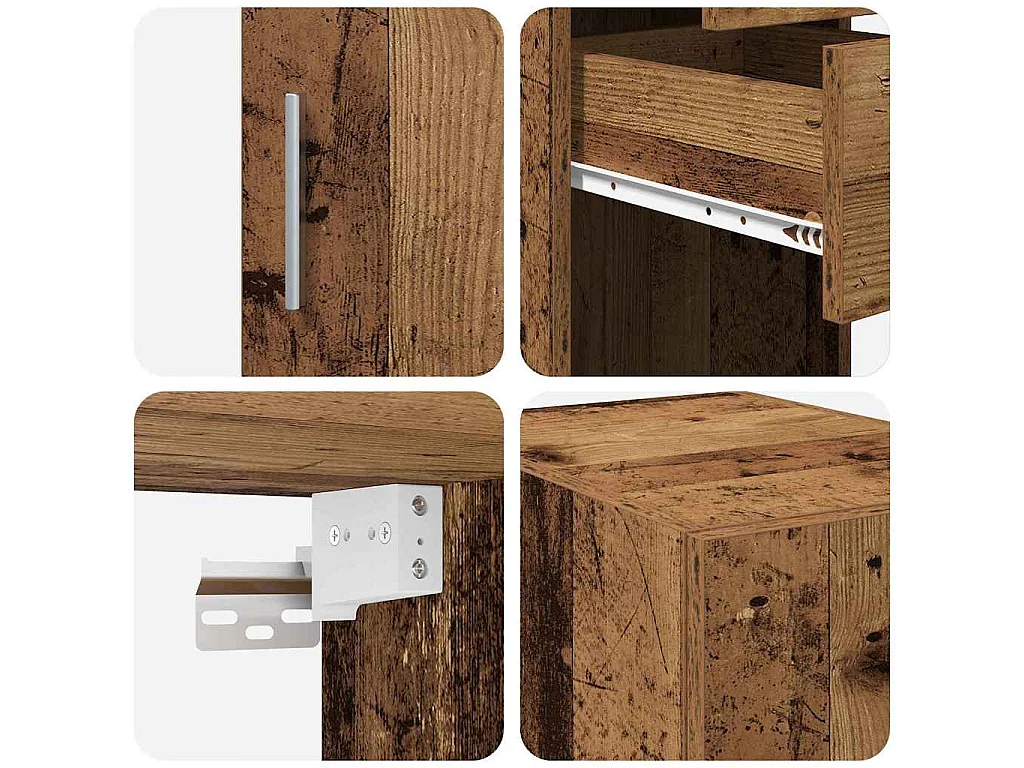 Armoire de rangement 2 pcs Bois ancien 30 x 42,5 x 225 cm