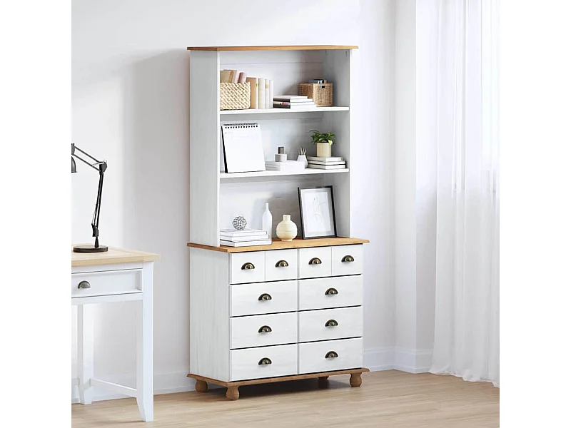 Hutch ASKIM Blanc 91 x 40 x 184 cm Bois de pin massif