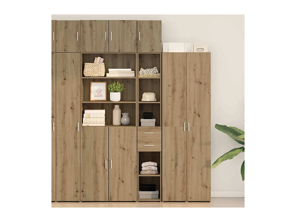 Cabinet de rangement slim chêne artisanal 30 x 42.5 x 225 cm