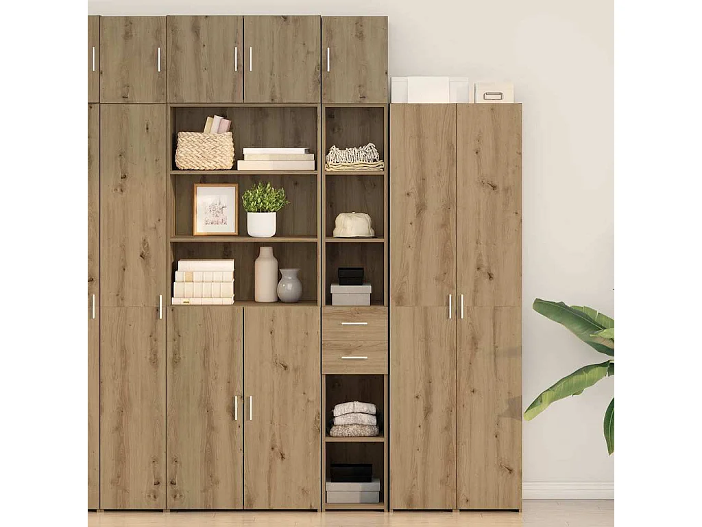 Armoire de rangement 2 pcs Chêne artisanal 30 x 42,5 x 225 cm