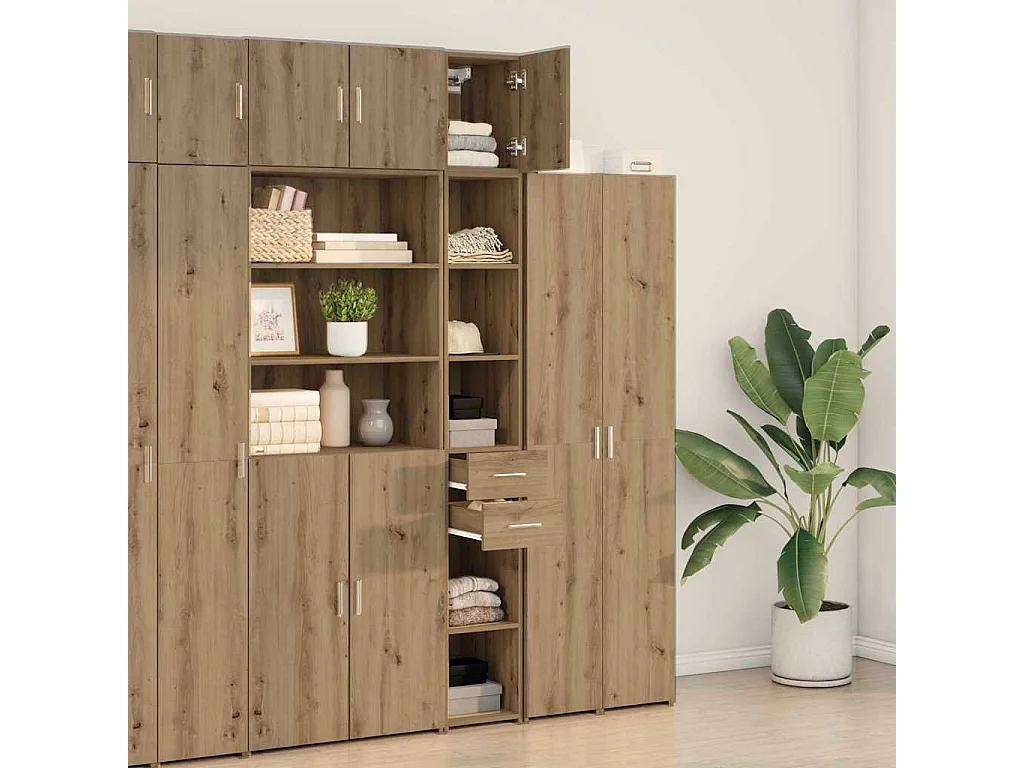 Armoire de rangement 2 pcs Chêne artisanal 30 x 42,5 x 225 cm