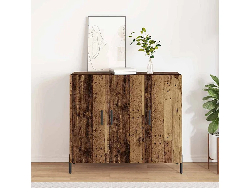 Dressoir Oud hout 90 x 34 x 80 cm Bewerkt hout