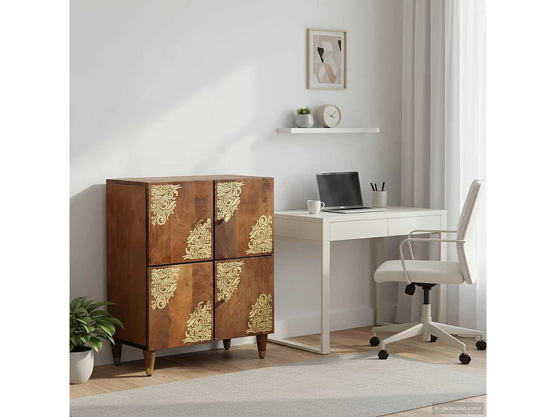 Dressoir met plank Bruin 60 x 33 x 75 cm Massief Mango Hout