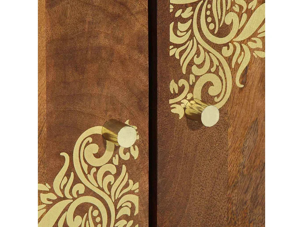 Buffet avec porte Marron 60 x 33 x 75 cm Bois de mangue massif