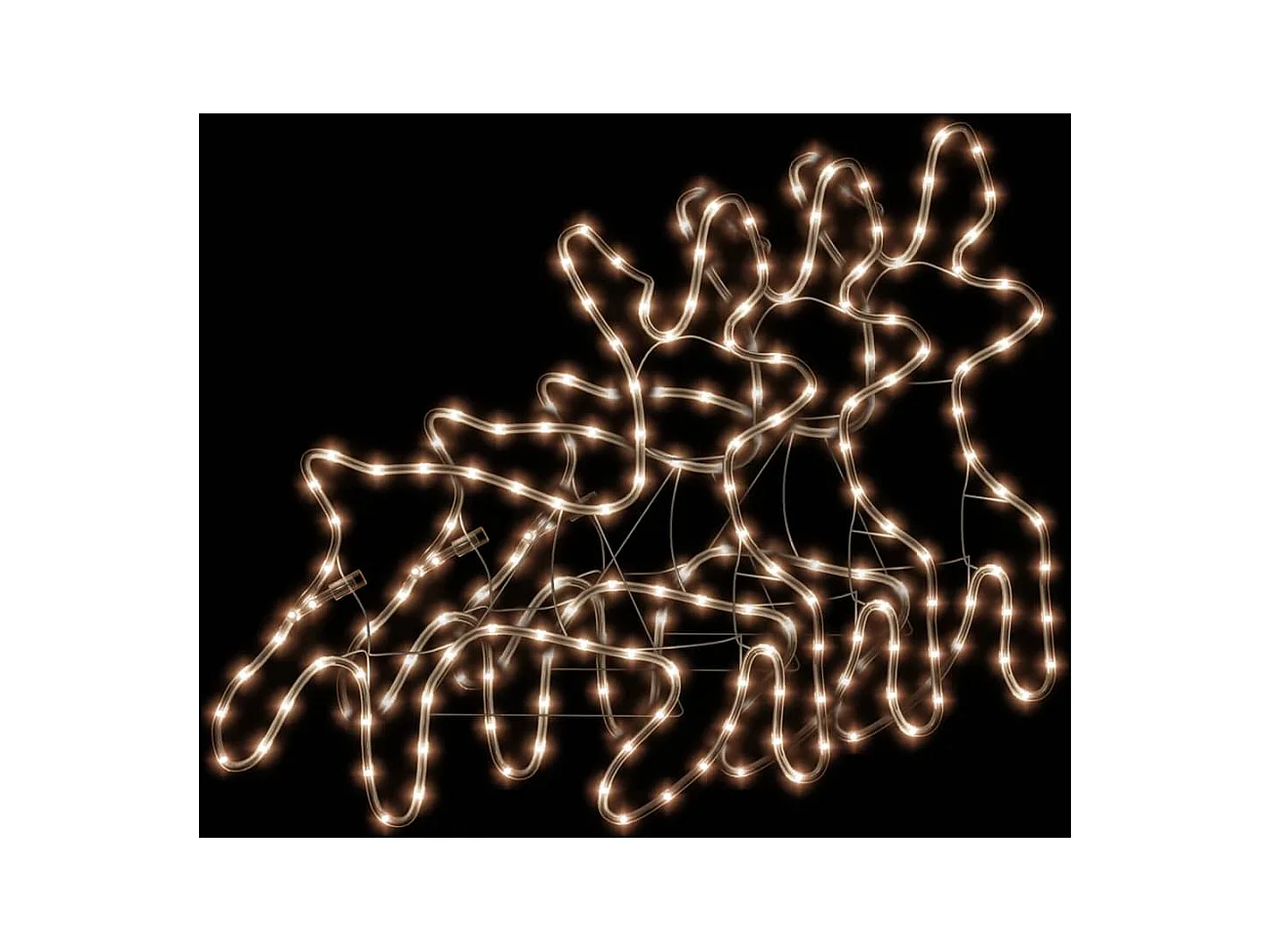 Rennes de Noël avec LED 3 pcs Blanc chaud 57x55x4,5 cm