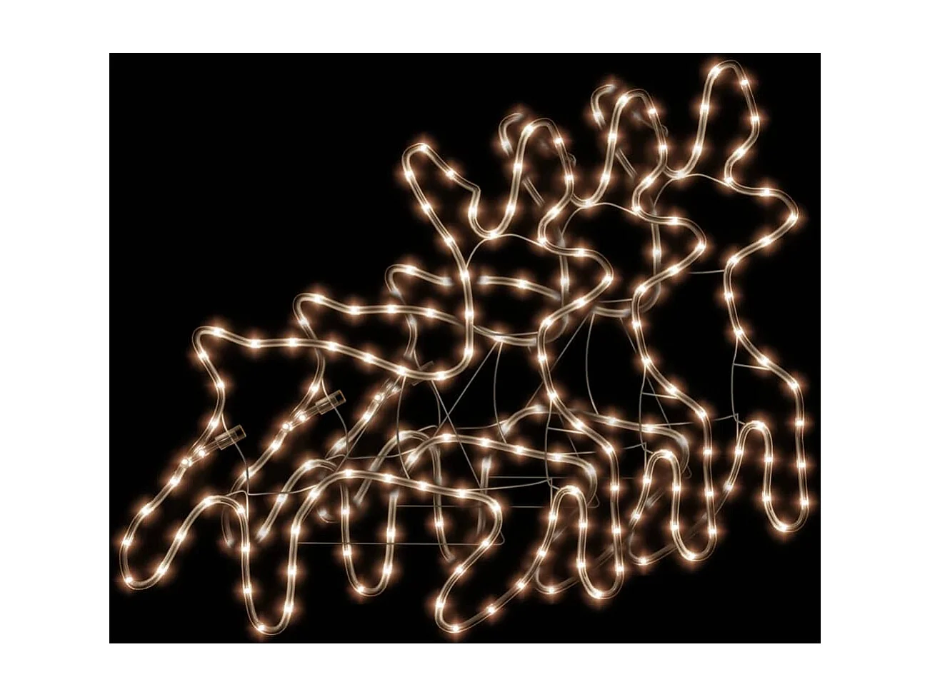 Rennes de Noël avec LED 3 pcs Blanc chaud 57x55x4,5 cm