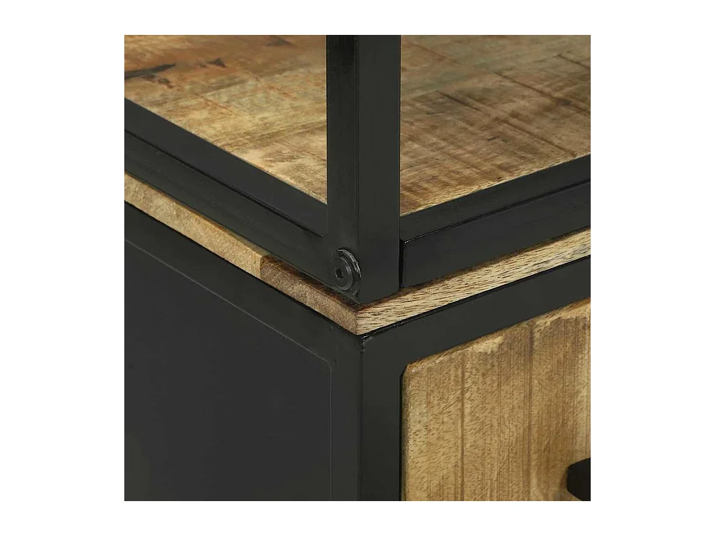 Hochboard Braun 70 x 35 x 180 cm Massivholz Mango