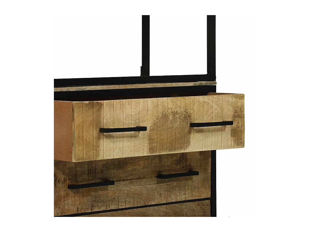 Hochboard Braun 70 x 35 x 180 cm Massivholz Mango