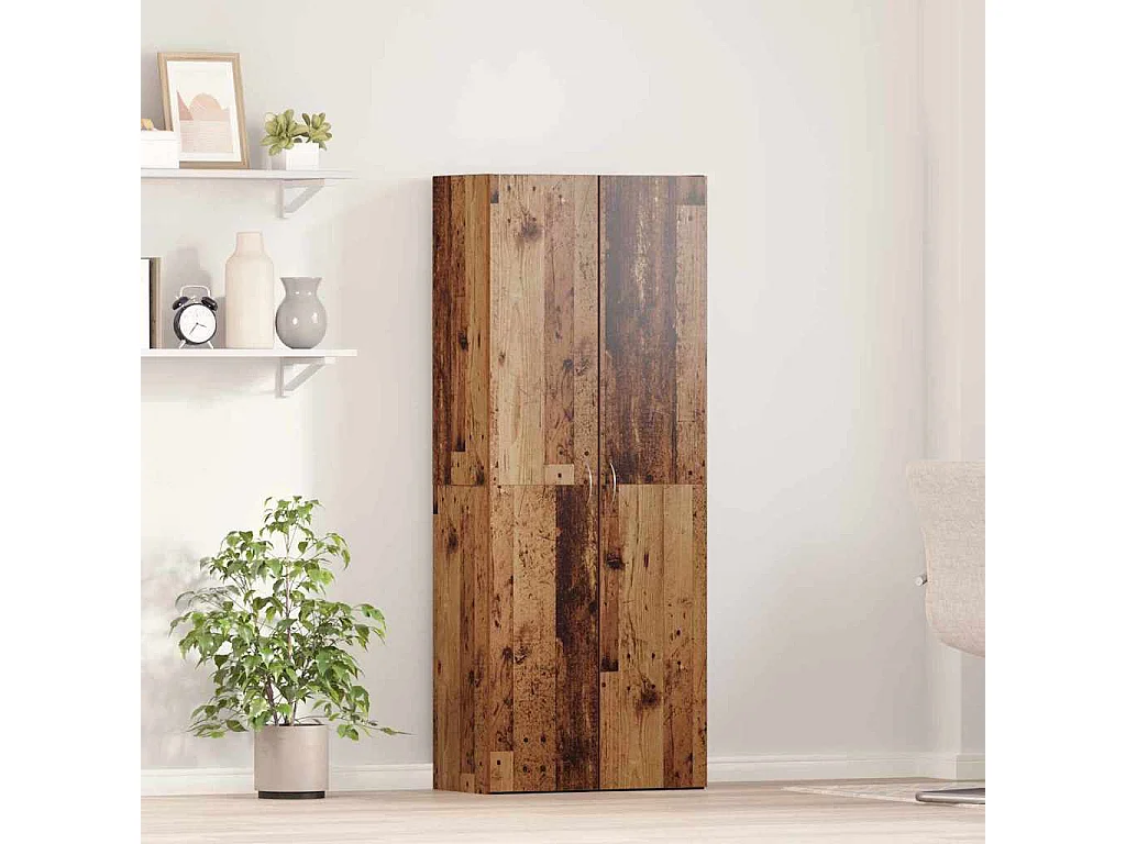 Kantoorkast Oud hout 60 x 32 x 152,5 cm Bewerkt hout