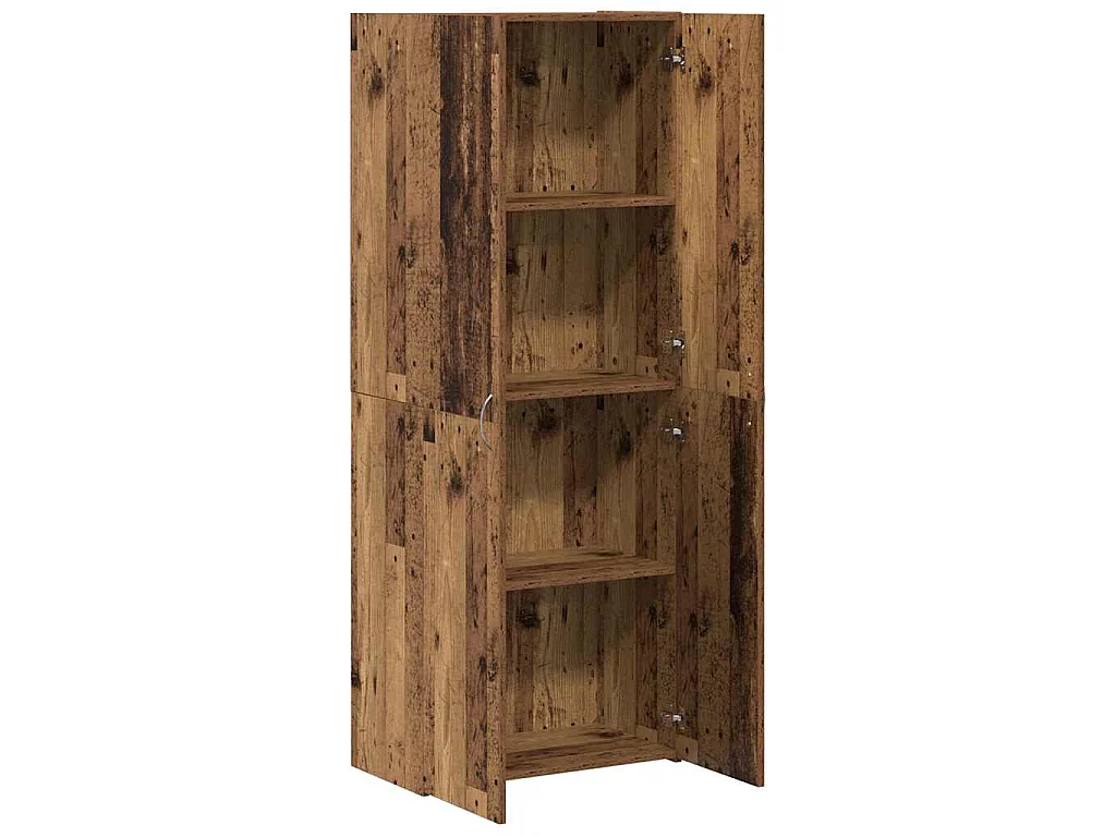 Kantoorkast Oud hout 60 x 32 x 152,5 cm Bewerkt hout