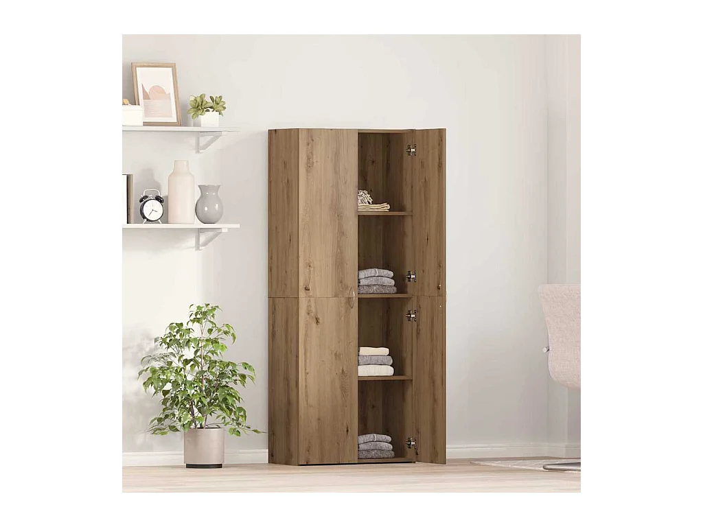 Cabinet de Bureau avec étagère chêne artisanal 60 x 32 x 153