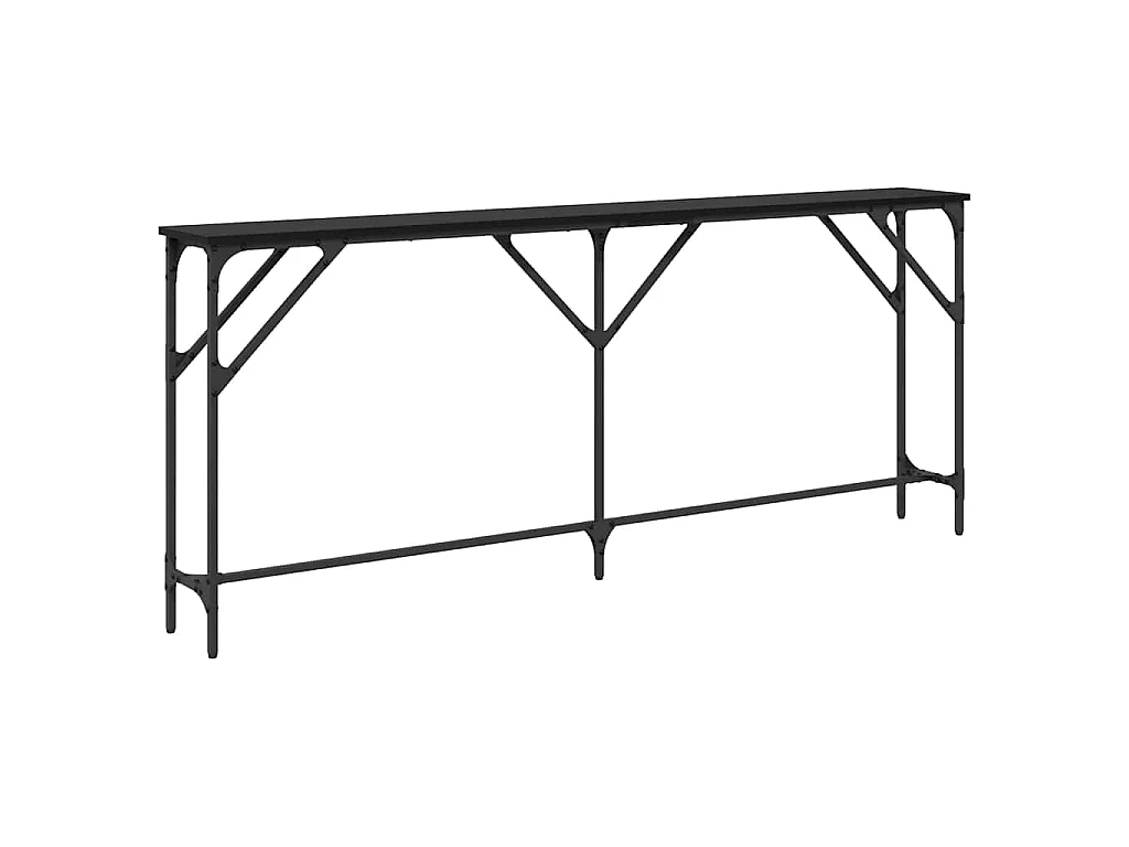Konsolentisch Schwarz Eichen-Optik 180 x 23 x 75 cm