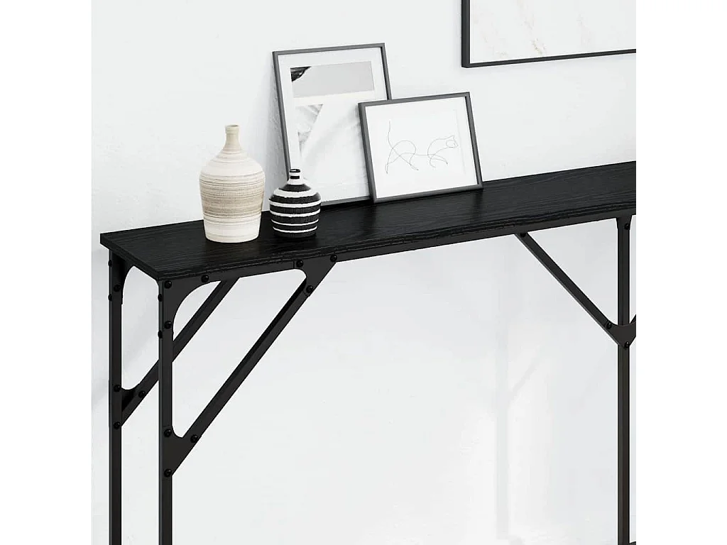 Konsolentisch Schwarz Eichen-Optik 180 x 23 x 75 cm