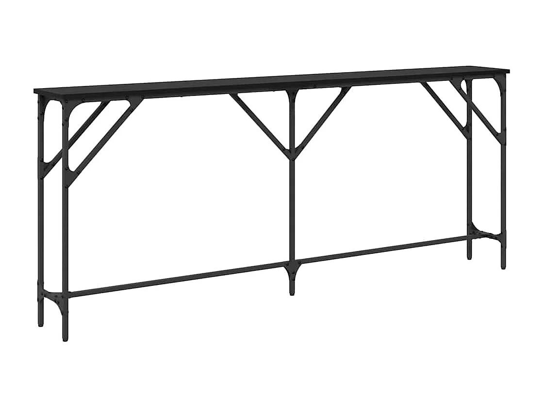 Konsolentisch Schwarz Eichen-Optik 180 x 23 x 75 cm