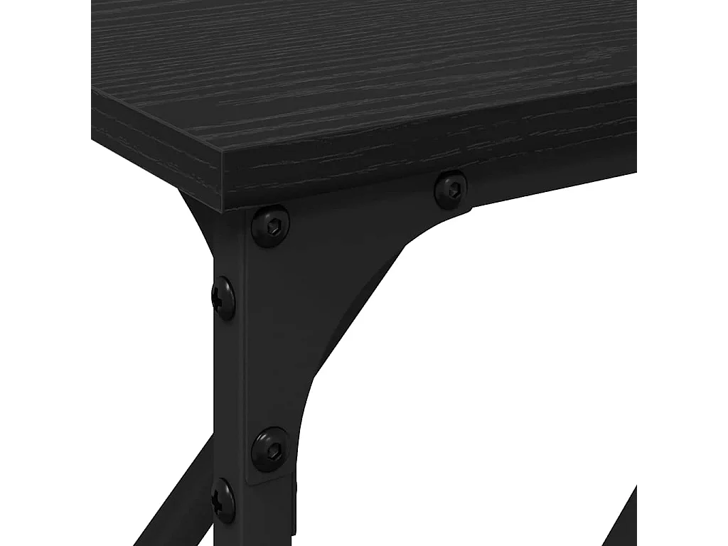 Konsolentisch Schwarz Eichen-Optik 180 x 23 x 75 cm