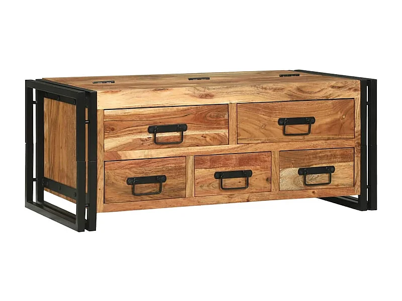 Tavolino da salotto Marrone legno massello di acacia