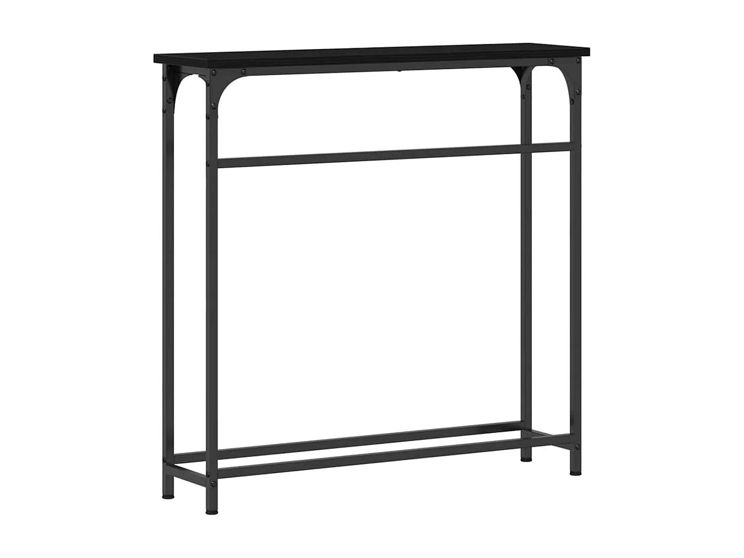 Mesa Console com prateleira Carvalho preto 75 x 19,5 x 75 cm