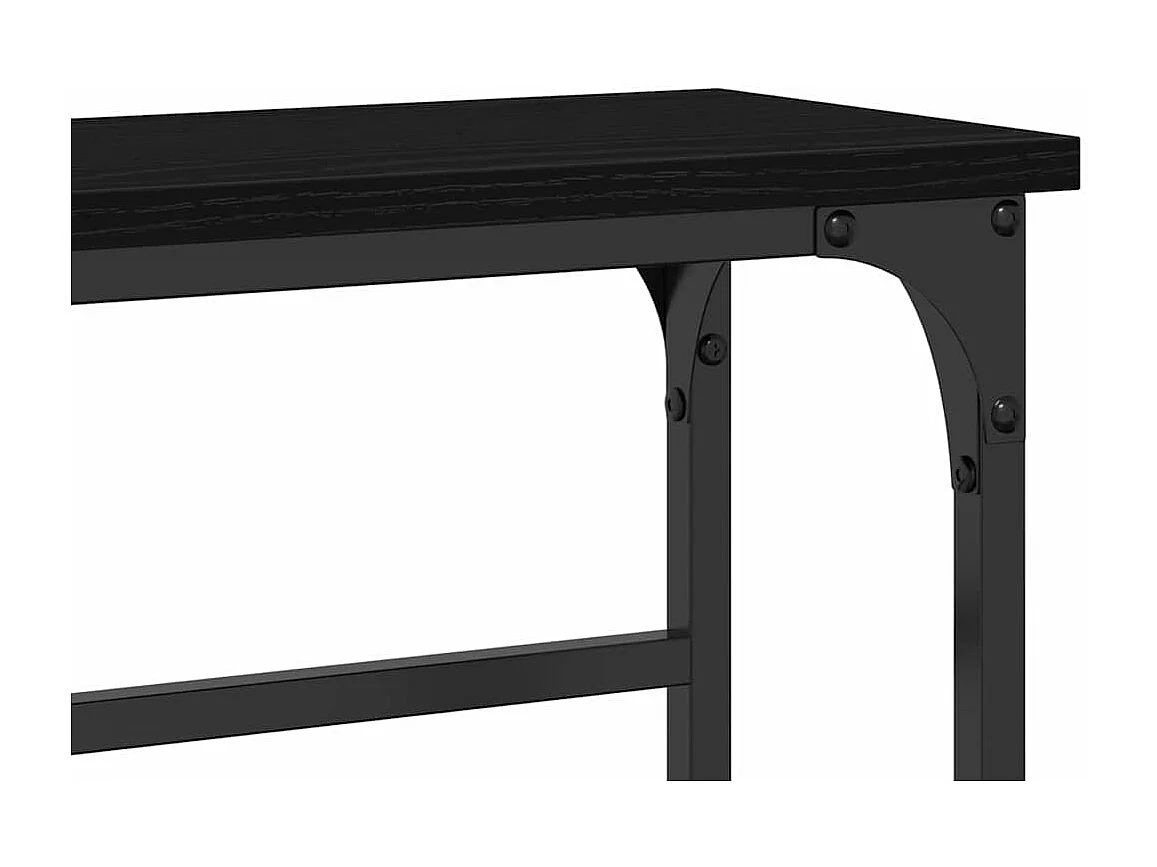 Mesa Console com prateleira Carvalho preto 75 x 19,5 x 75 cm