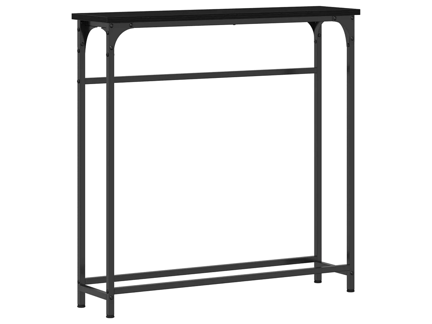 Konsolentisch mit Regal Schwarz Eichen-Optik 75 x 19,5 x 75 cm