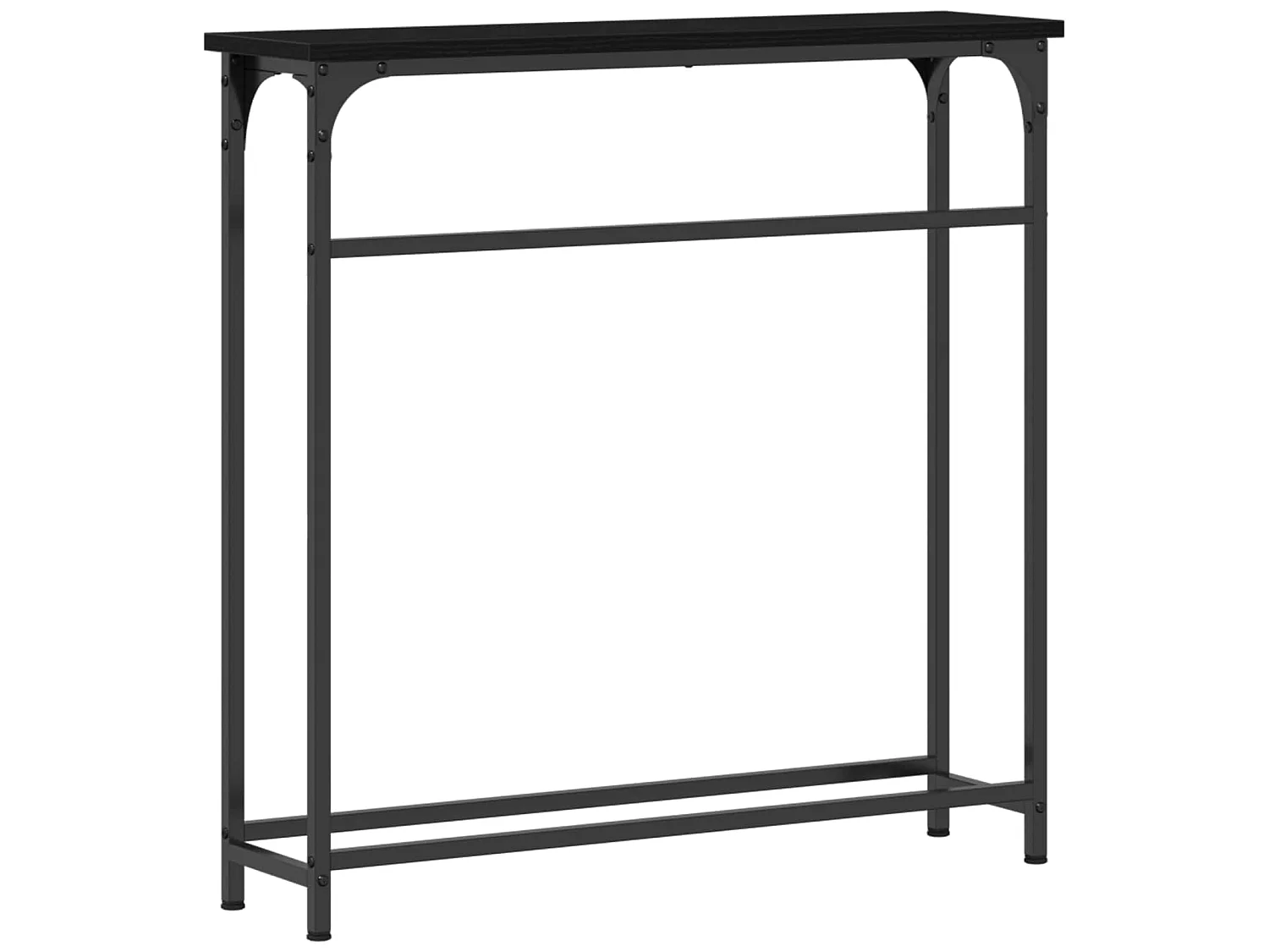 Konsolentisch mit Regal Schwarz Eichen-Optik 75 x 19,5 x 75 cm