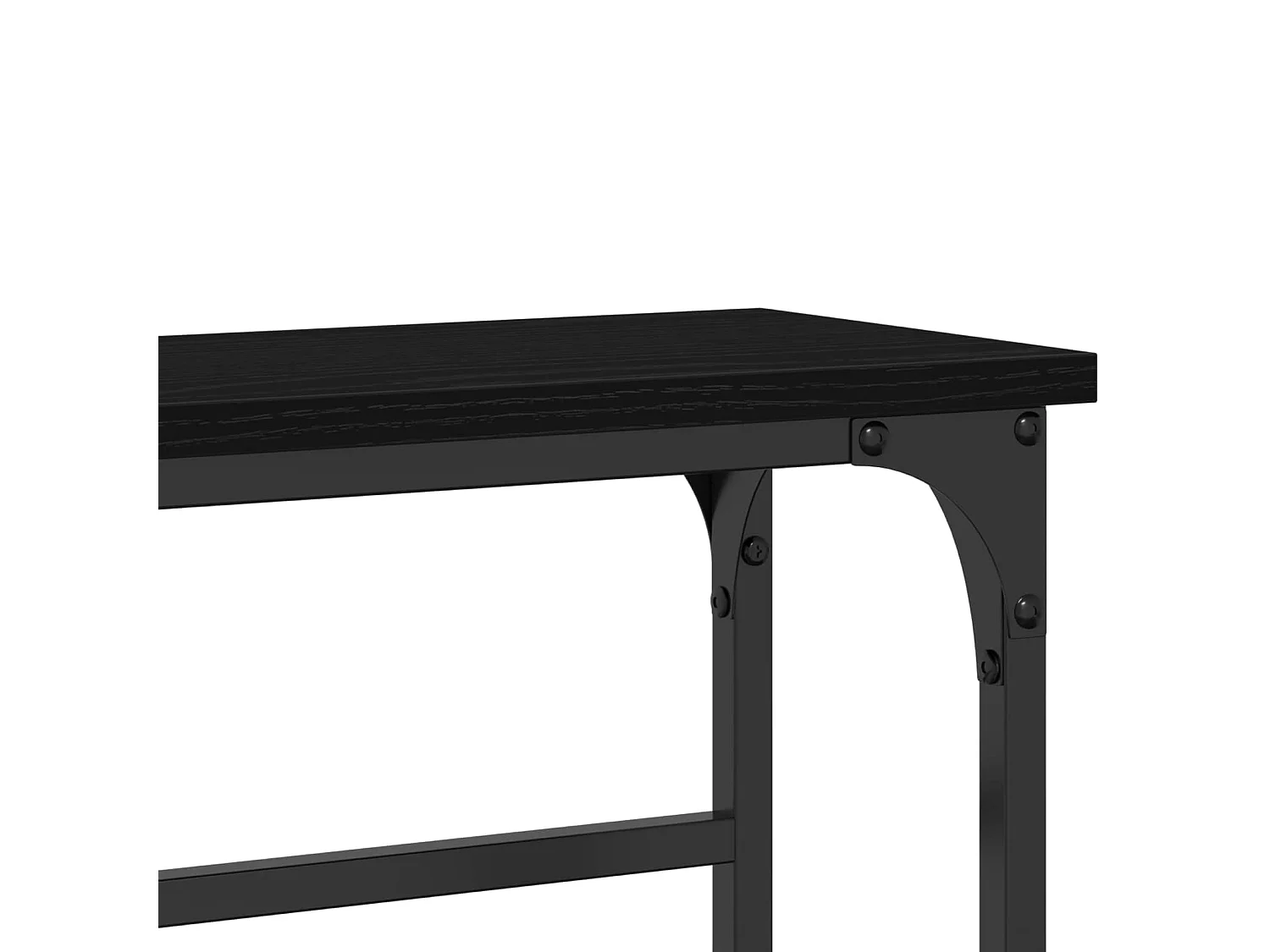 Konsolentisch mit Regal Schwarz Eichen-Optik 75 x 19,5 x 75 cm