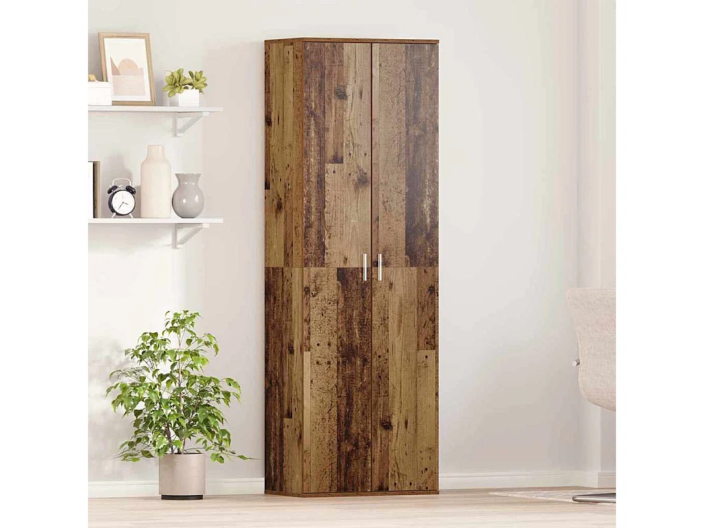 Highboard Altholz 60 x 35 x 180 cm Holzwerkstoff