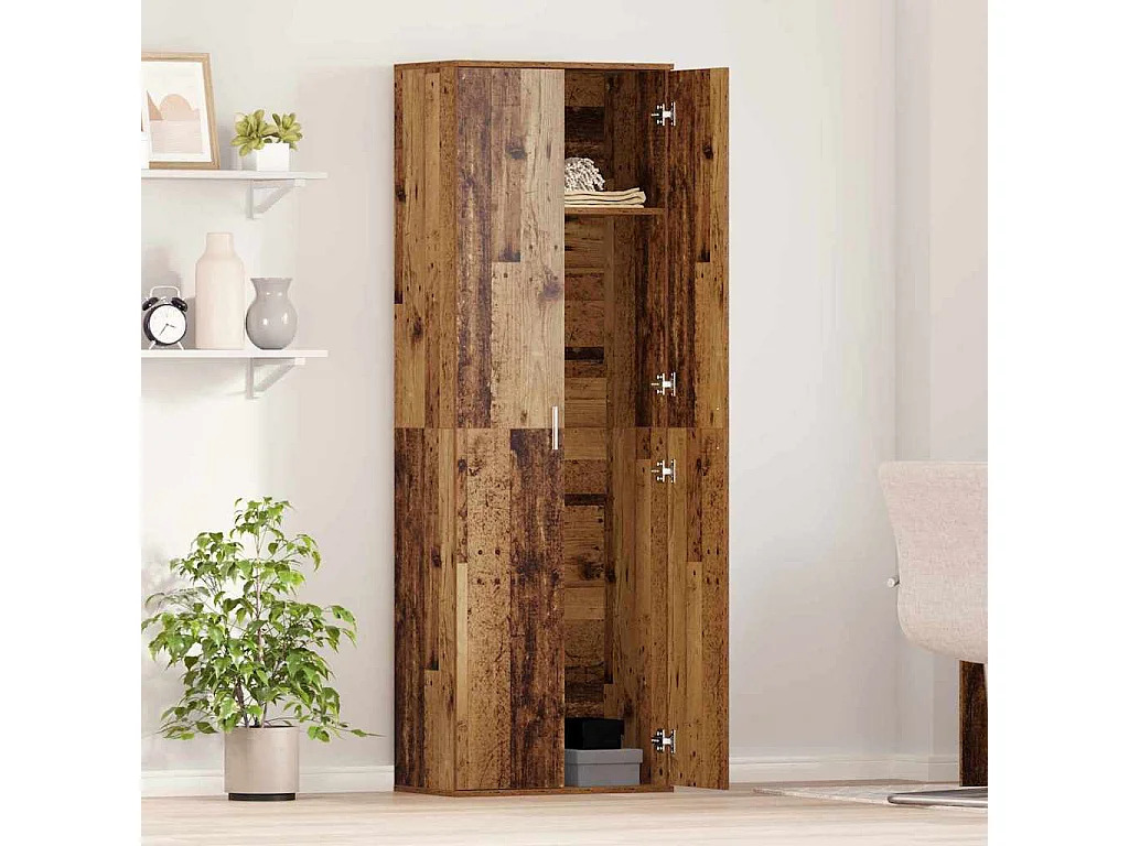 Highboard Altholz 60 x 35 x 180 cm Holzwerkstoff