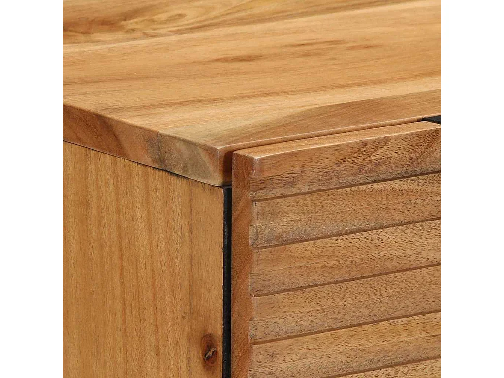 Conjunto de Buffets 2 pcs Natural Madeira Sólida de Acácia