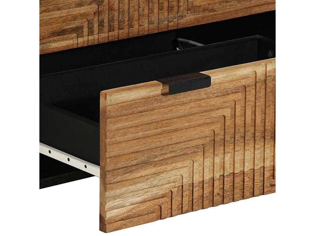 Conjunto de Buffets 2 pcs Natural Madeira Sólida de Acácia