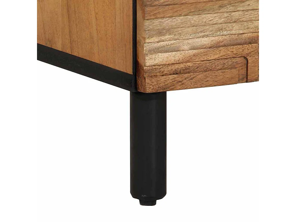 Conjunto de Buffets 2 pcs Natural Madeira Sólida de Acácia