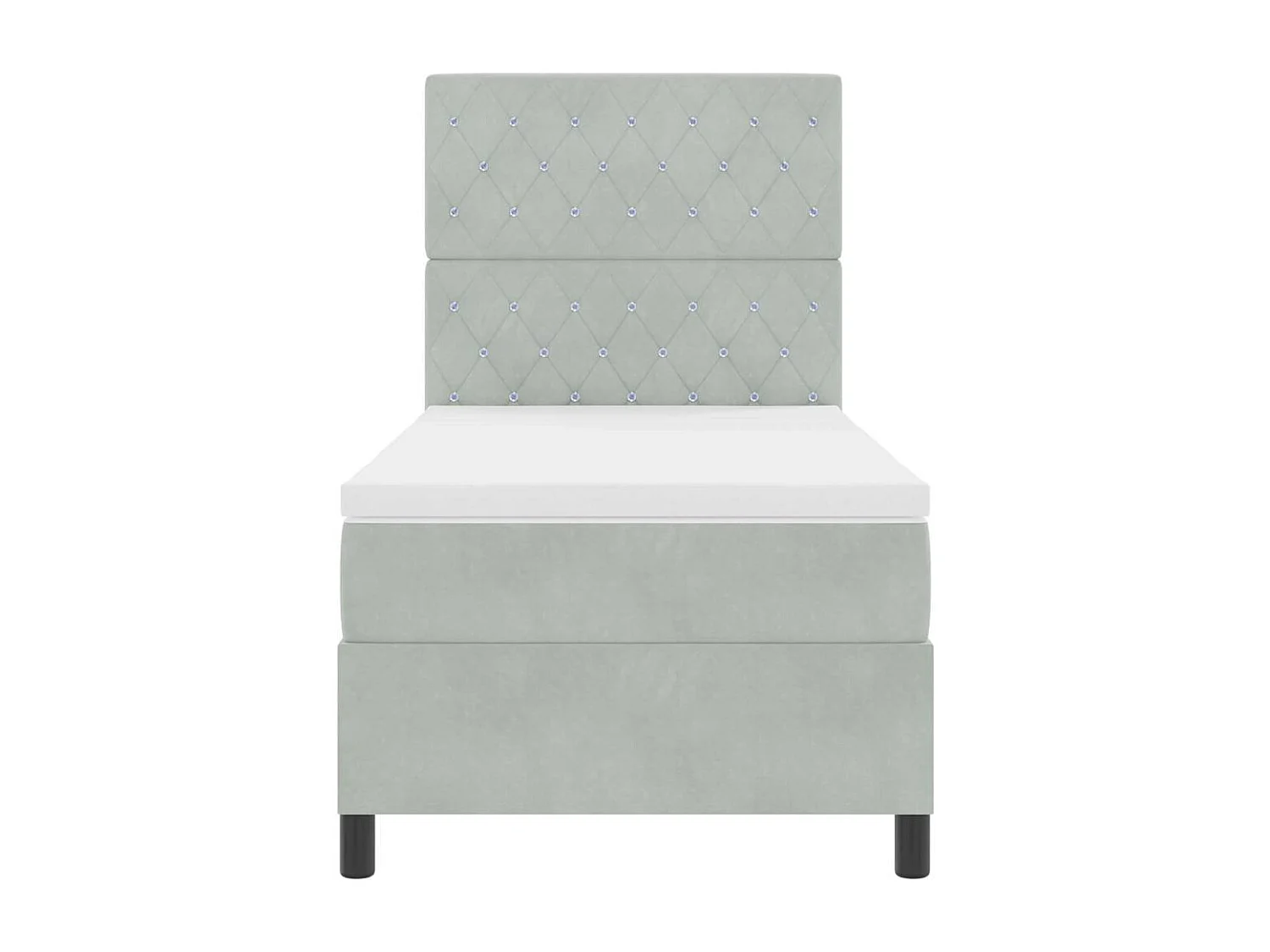 Letto a molle con materasso Grigio chiaro 90 x 190 cm Tessuto