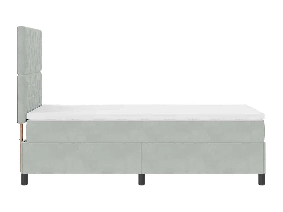 Letto a molle con materasso Grigio chiaro 90 x 190 cm Tessuto