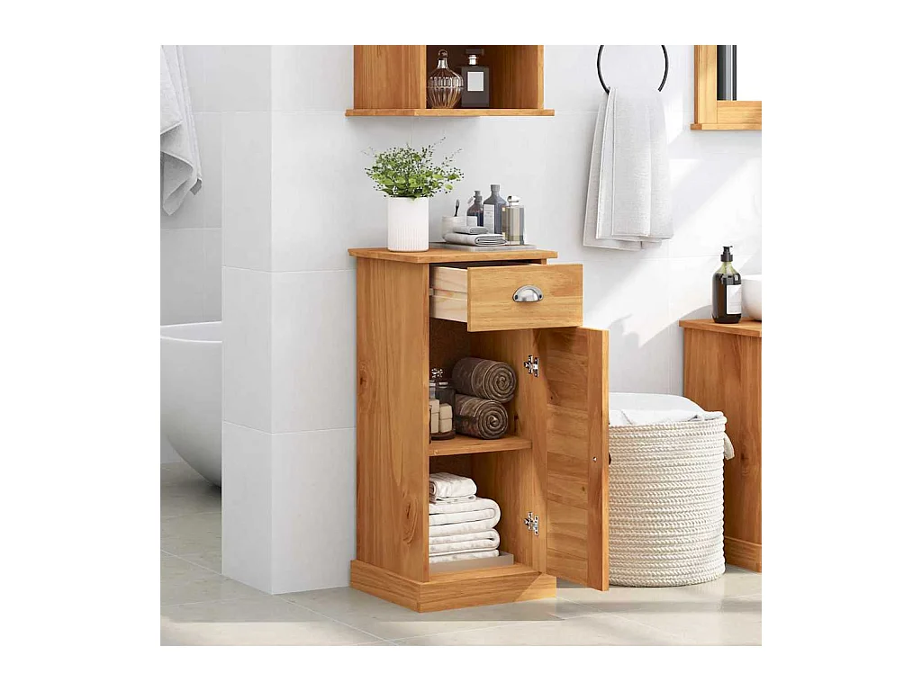 Badezimmerschrank mit Regal VIGO Honigbraun 37,5 x 34 x 80 cm