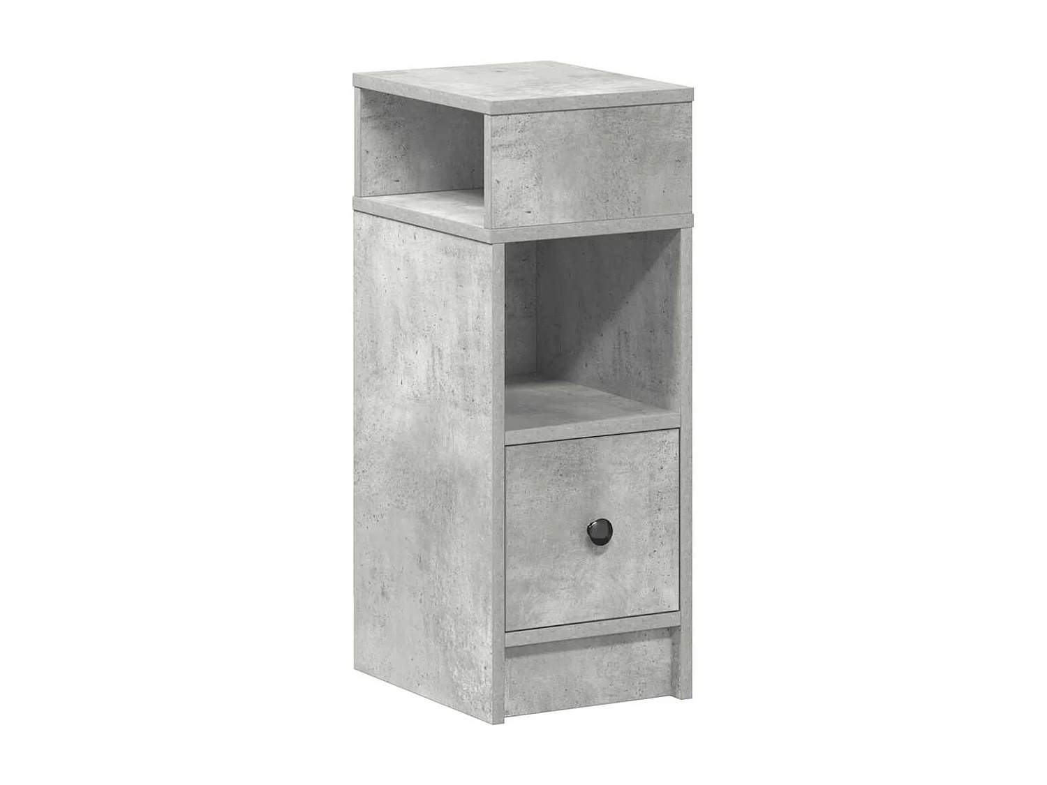 Comodino con Cassetto Grigio Cemento 25x31x66 cm