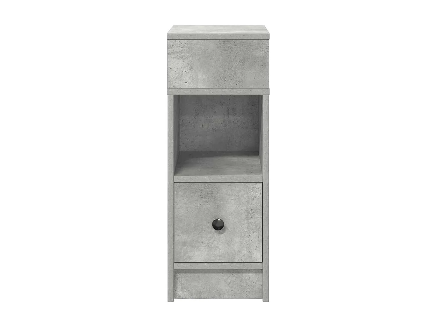 Comodino con Cassetto Grigio Cemento 25x31x66 cm