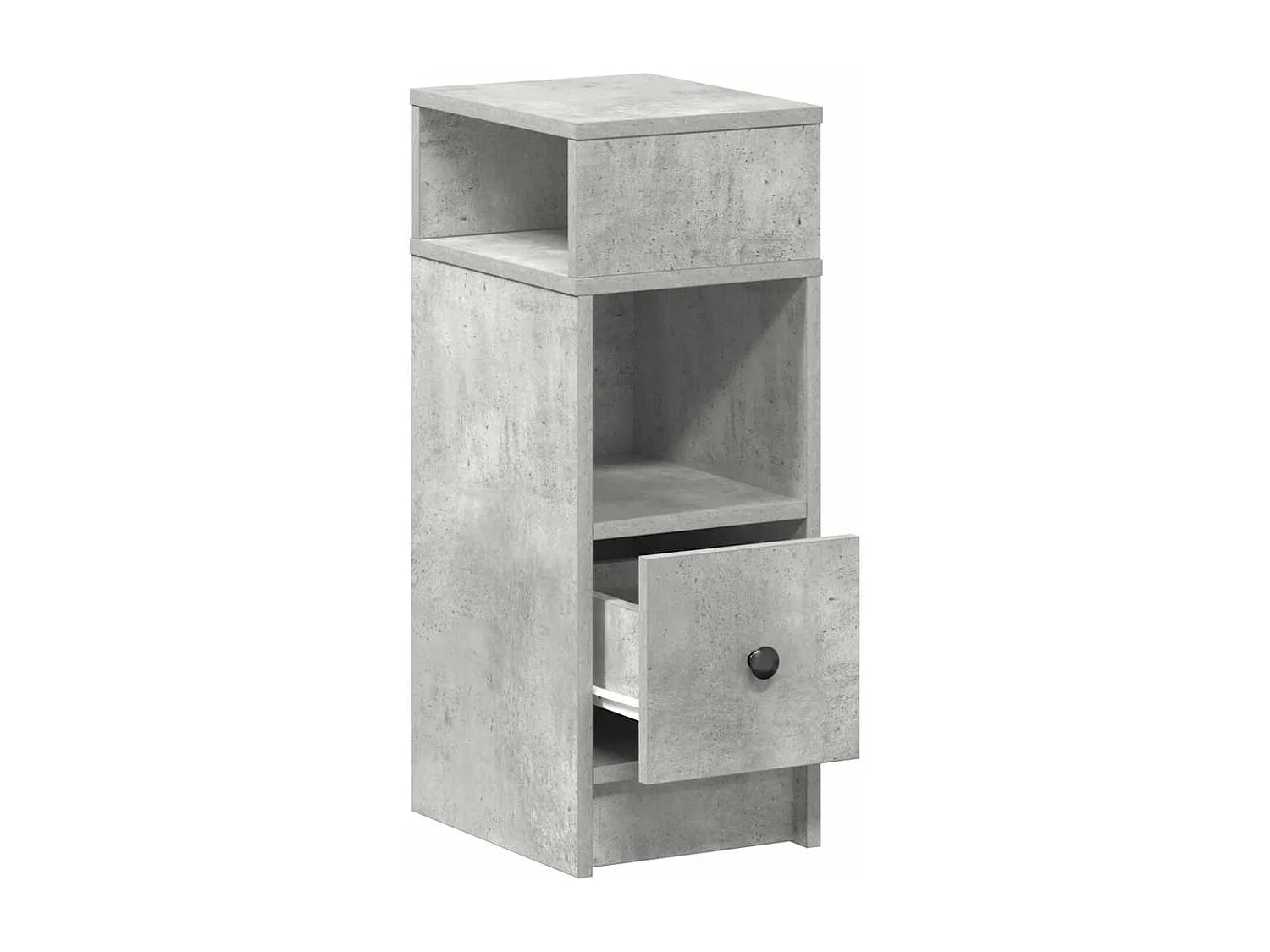 Comodino con Cassetto Grigio Cemento 25x31x66 cm