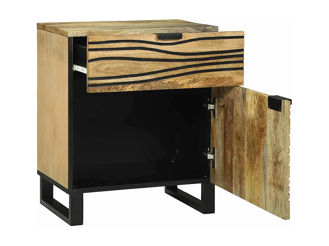 Armario de Noche Marrón 50 x 33 x 60 cm madera maciza de mango