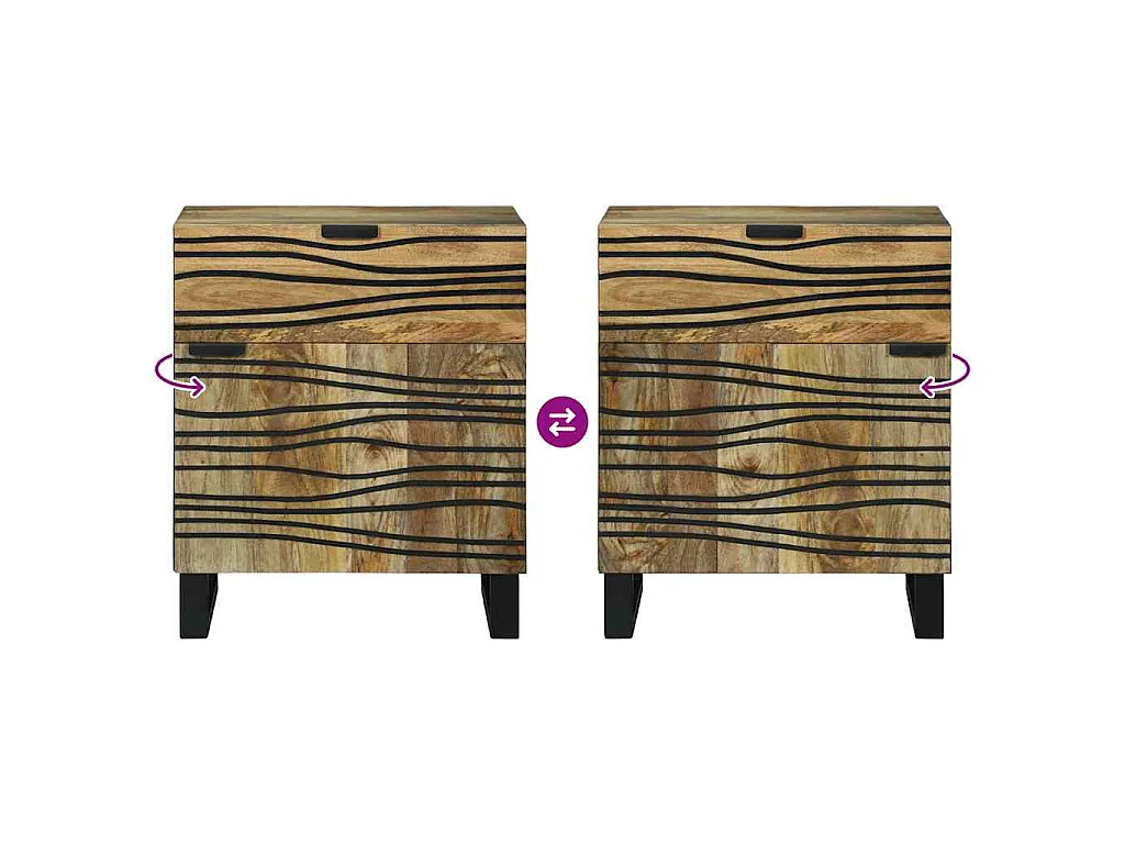 Nachttisch Natur 50 x 33 x 60 cm Holzwerkstoff