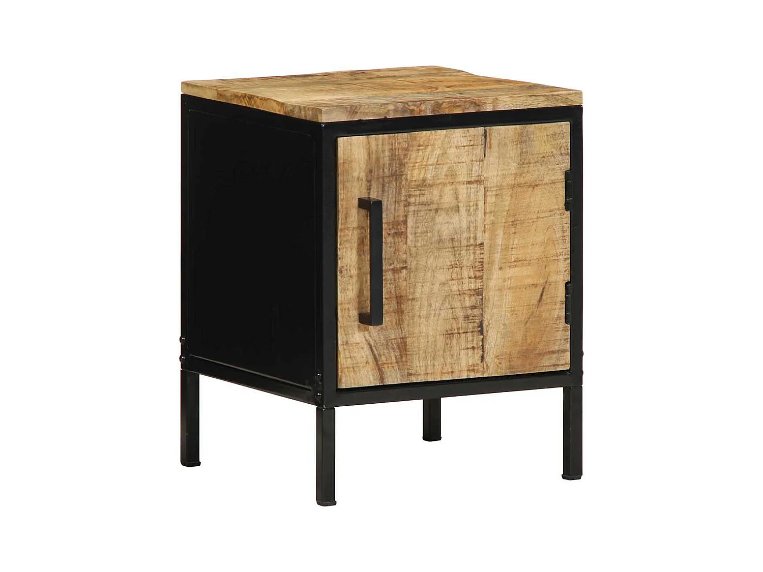 Nachttisch Braun und Schwarz 30 x 30 x 40 cm Massivholz Mango