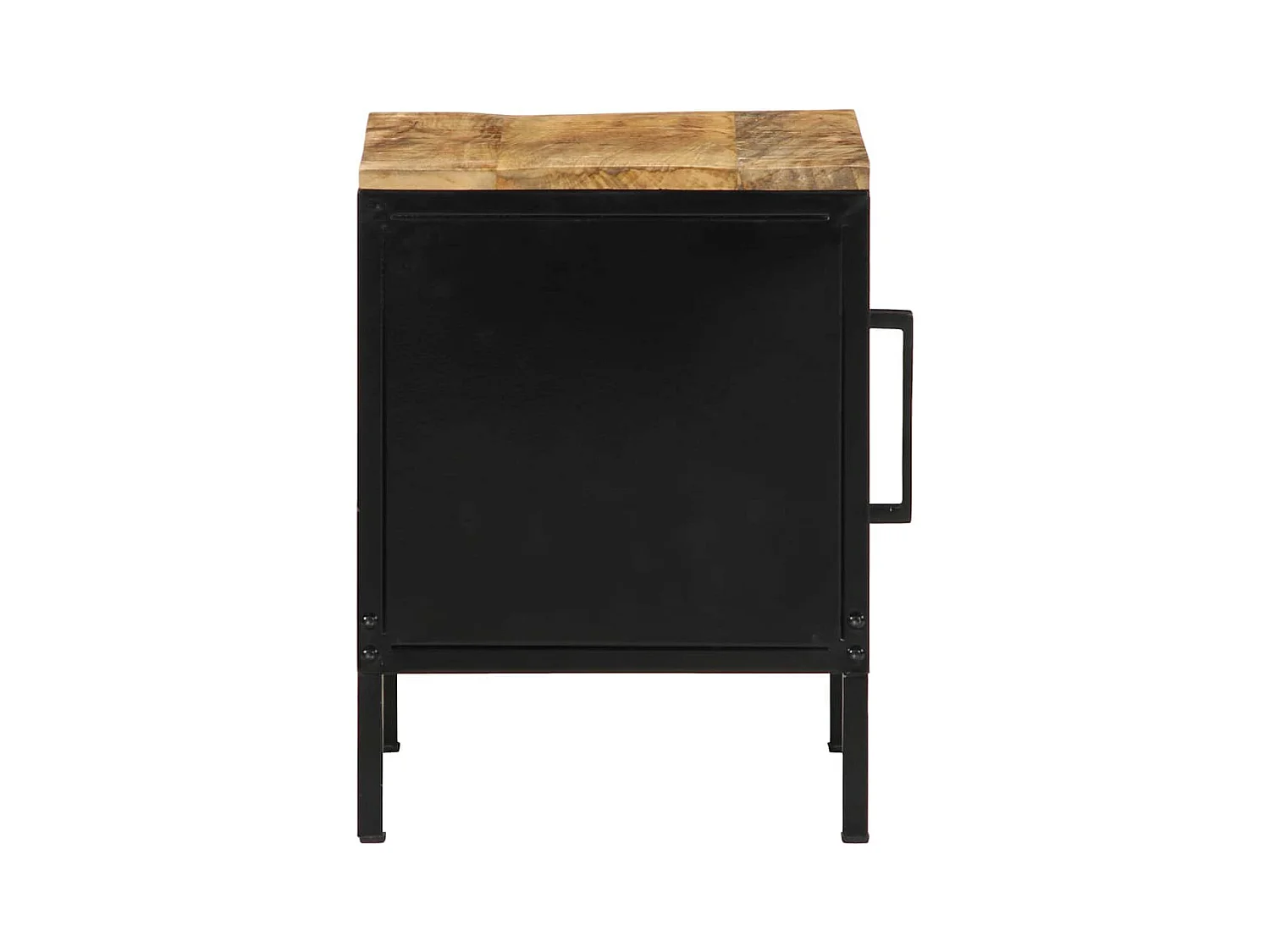 Nachttisch Braun und Schwarz 30 x 30 x 40 cm Massivholz Mango